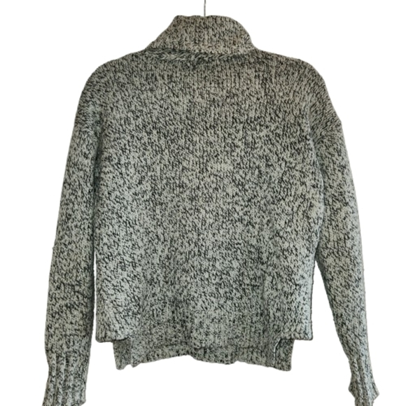 Madewell Marled Black & Cream Turtleneck Sweater Size S Wool Blend Comfortable - Picture 2 of 15
